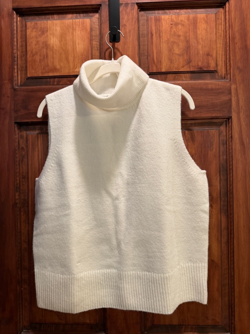 Talbots Cream Sleeveless Turtleneck Sweater Vest